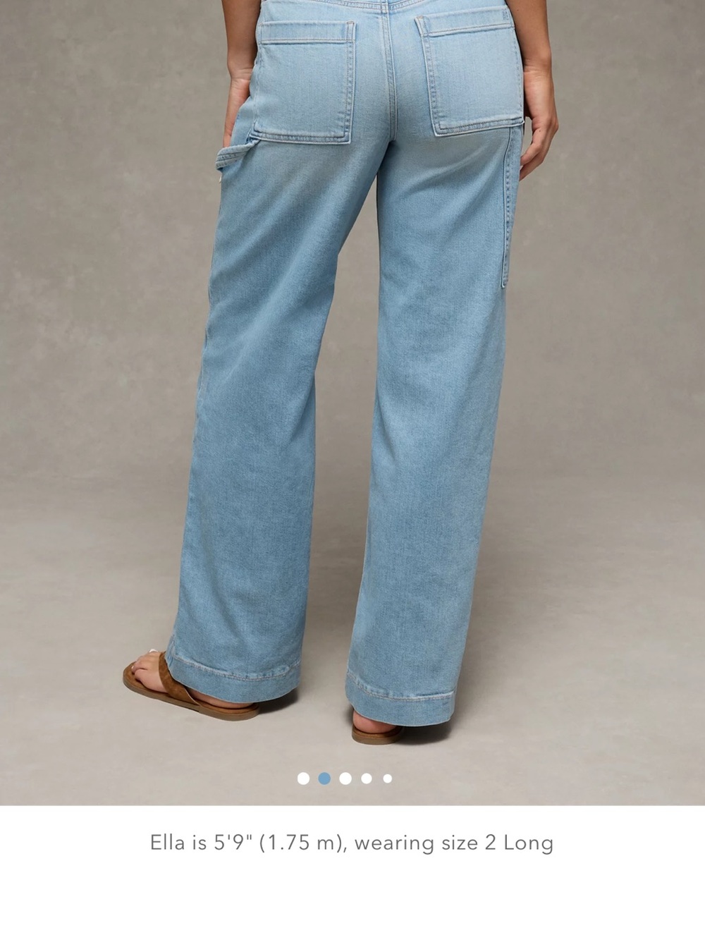 American Eagle Outfitters Light Blue Wide-Leg Jeans - Picture 2 of 9